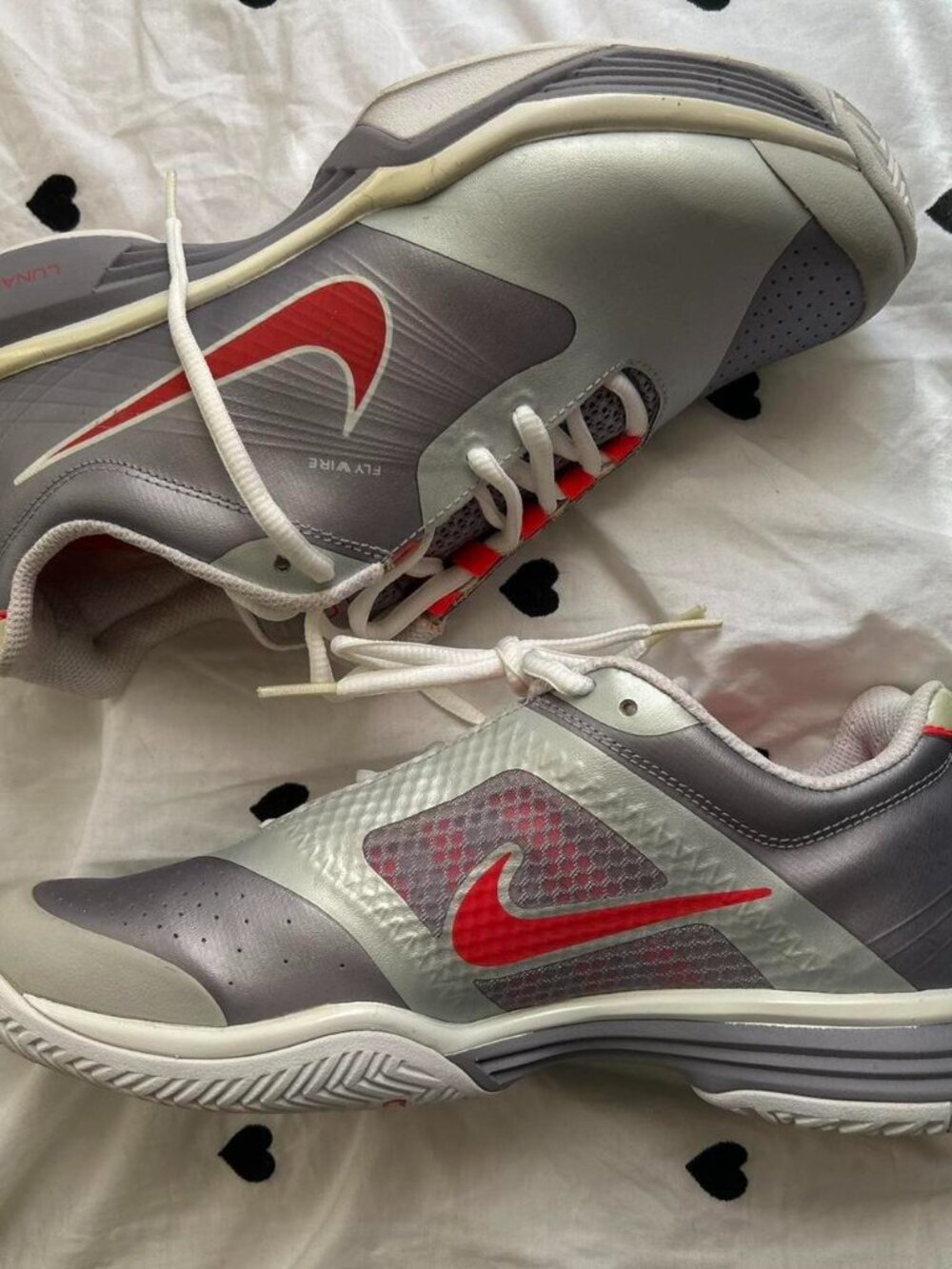 Nike Grey and Red Lunar Speed 3 Womens Tennis Shoes sz 7